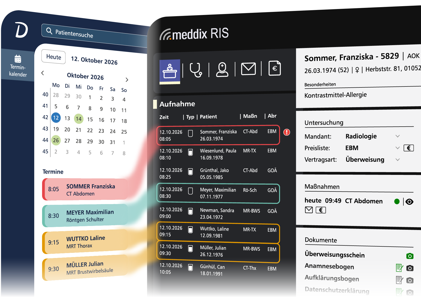 Doctolib Terminkalender Integration in meddix RIS