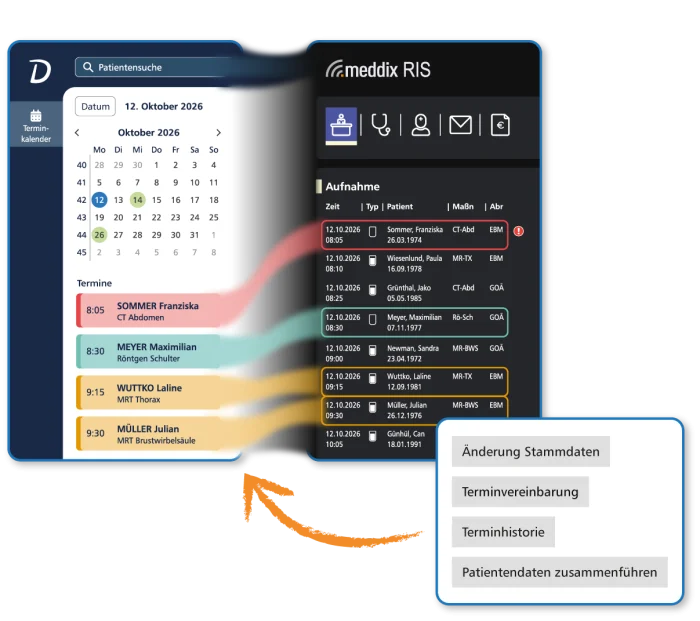Doctolib Terminkalender Schnittstelle im Radiologie-Informationssystem meddix RIS
